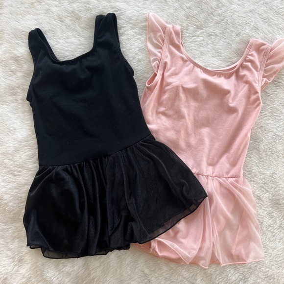 Set of Girl Dance wear Leotard with skirt size 10/12, black and light pink - Picture 7 of 9